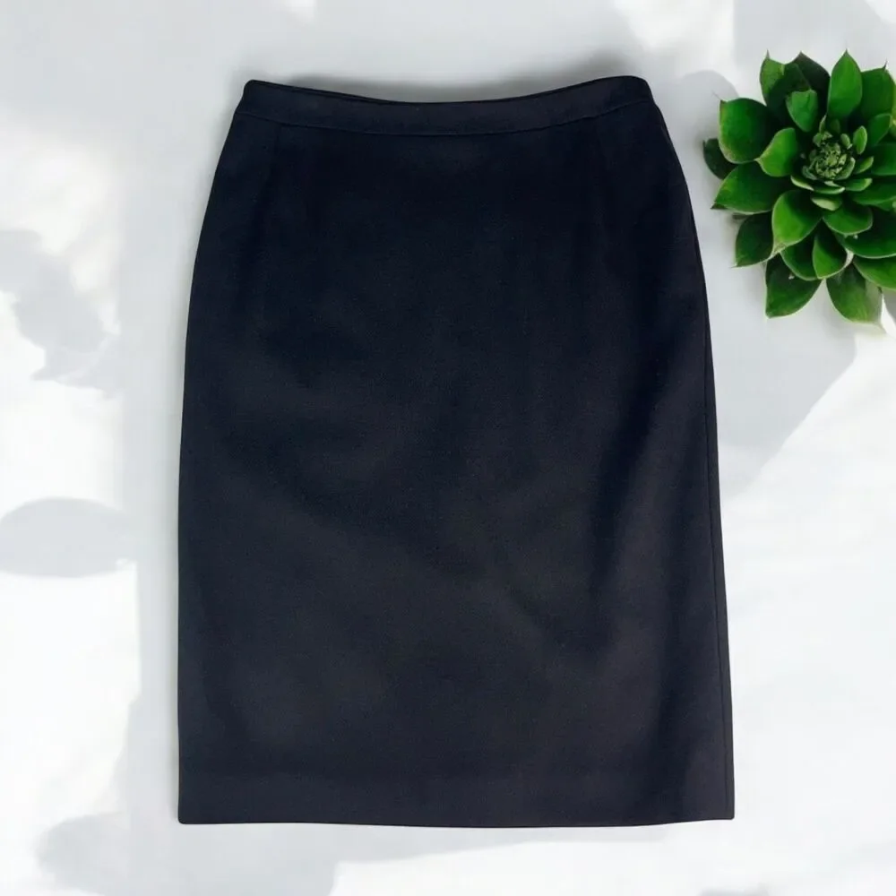 Marta Palmieri Vintage Italian Wool Pencil Skirt in Black
